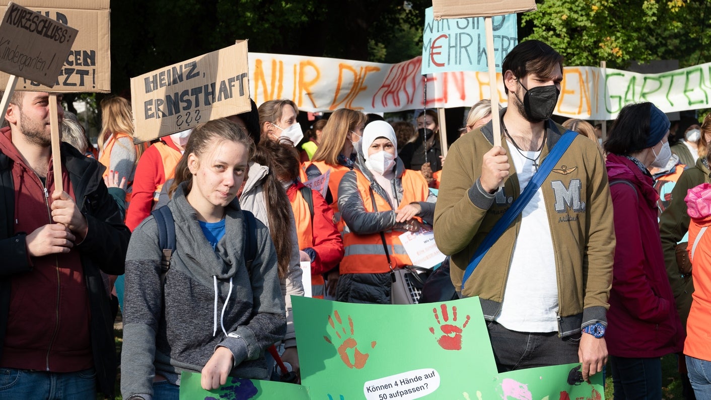 Protest der Wiener privaten elementaren Betreuungseinrichtungen am 12.10.2021