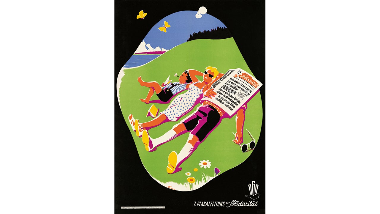 Eine der ÖGB-Forderungen war die Verlängerung des Urlaubsanspruchs. (Quelle: ÖGB-Plakat-Archiv)