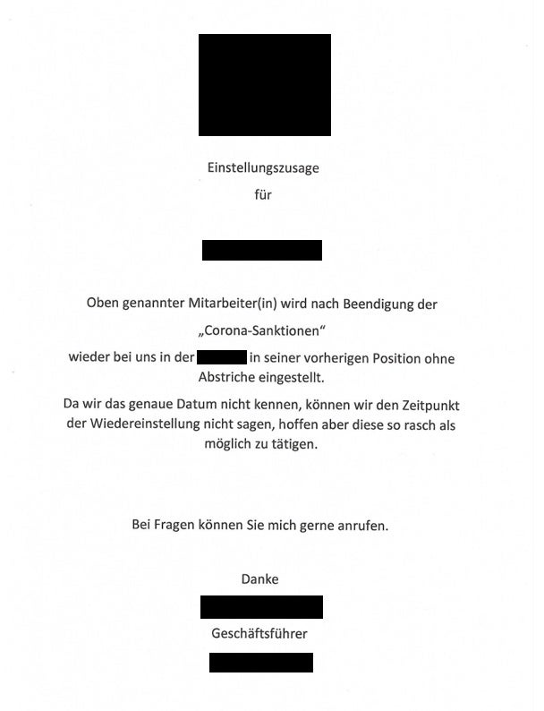 Einstellungszusage Einstellungszusage