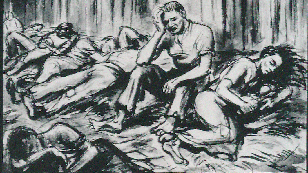 ZiegelarbeiterInnen schlafen in Baracken am Gelände der Ziegelfabrik am Wienerberg (1900)