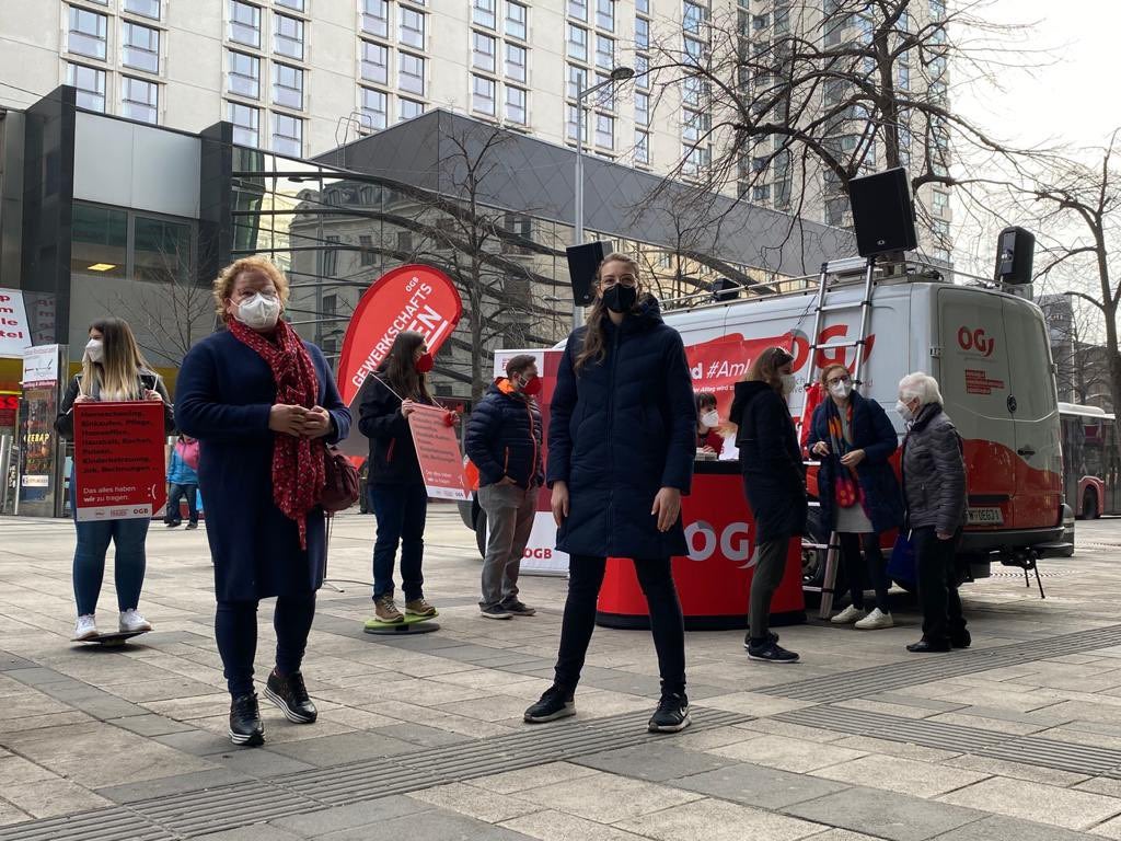 ÖGB-Frauen und ÖGJ traten beim Internationalen Frauentag gemeinsam auf