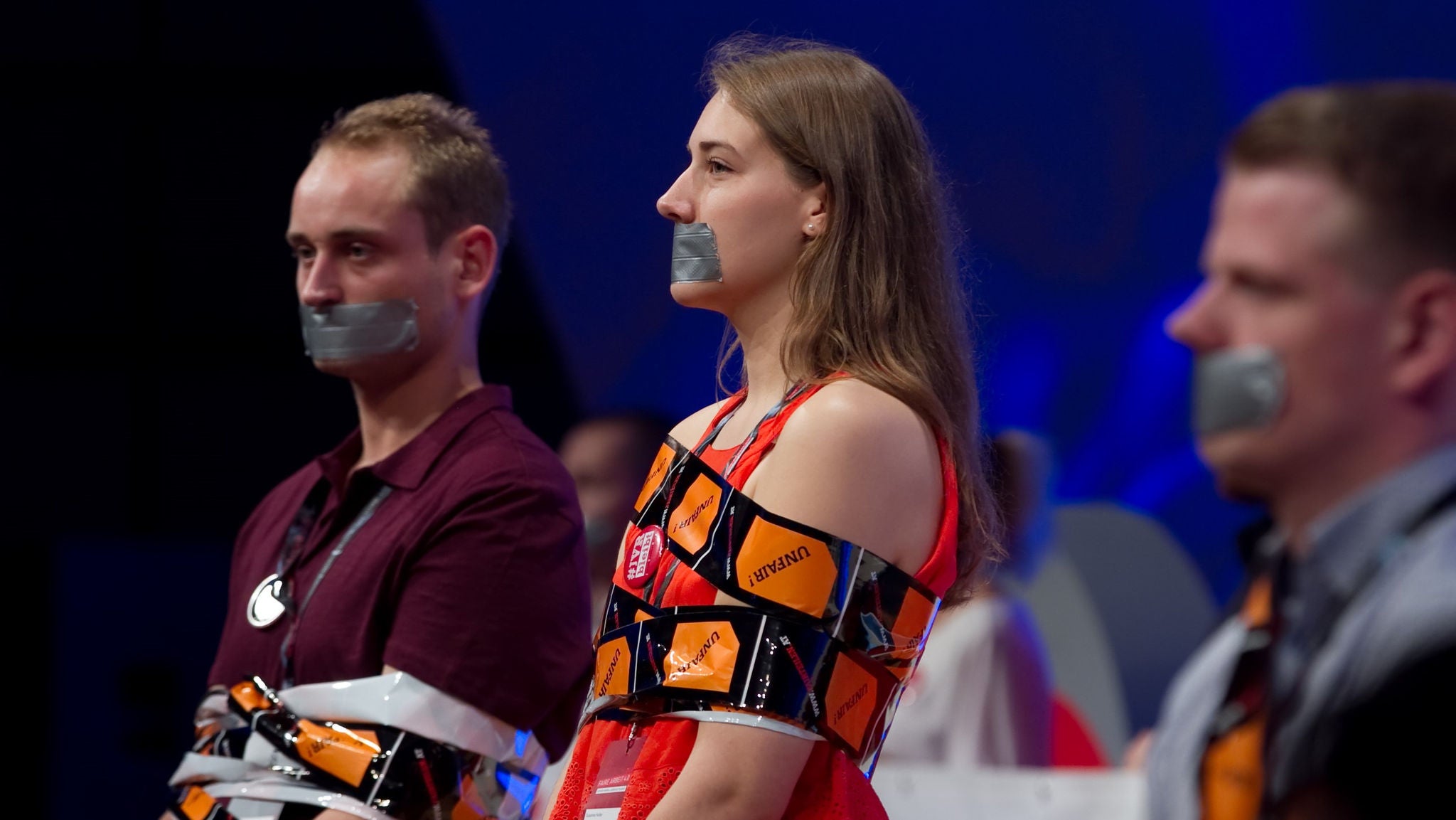 Die damalige ÖGJ-Vorsitzende Susanne Hofer und KollegInnen demonstrierten beim 19. ÖGB-Kongress für den Erhalt der Jugendvertrauensräte. (2018) 