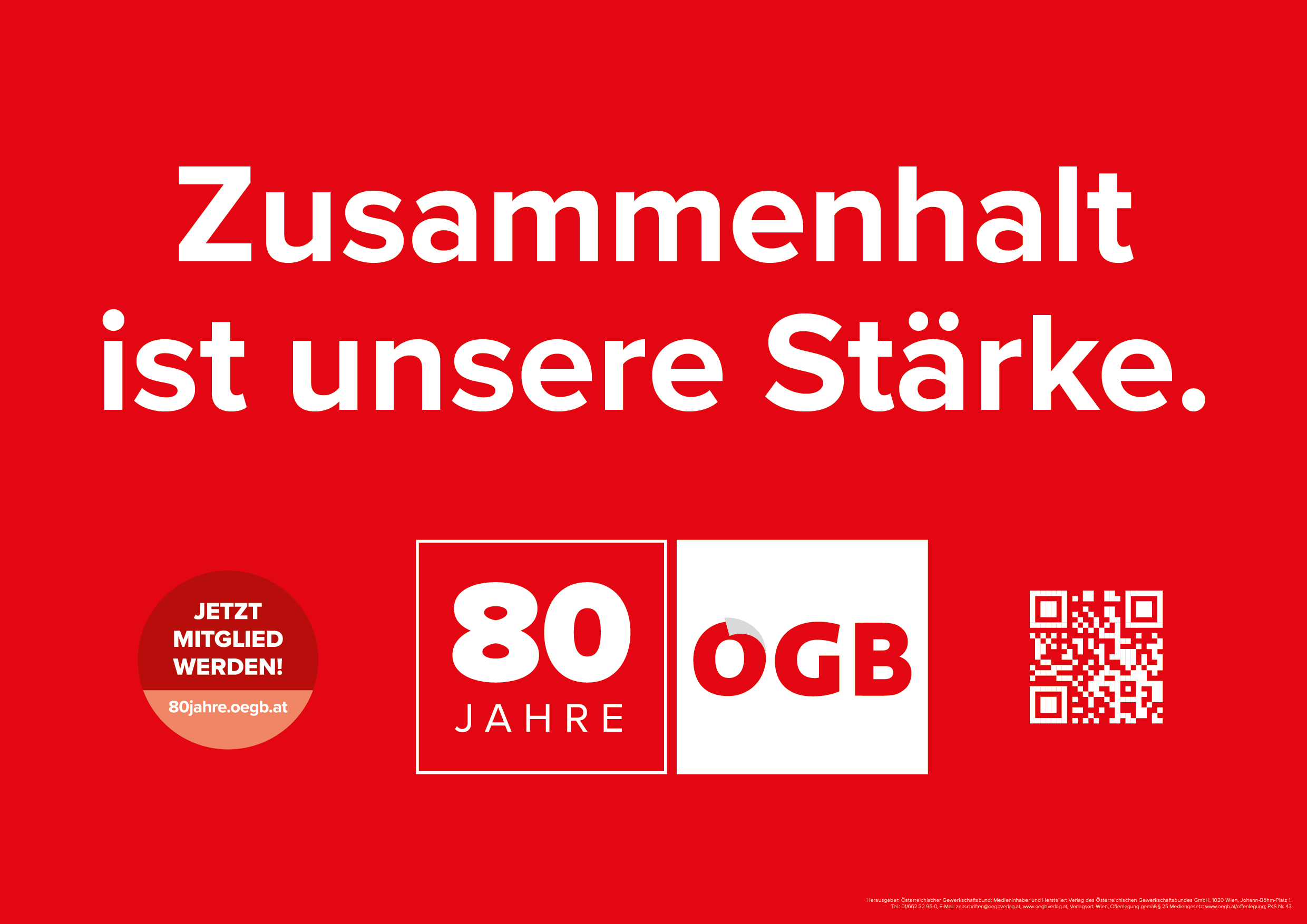 Plakat: Zusammenhalt ist unsere Stärke