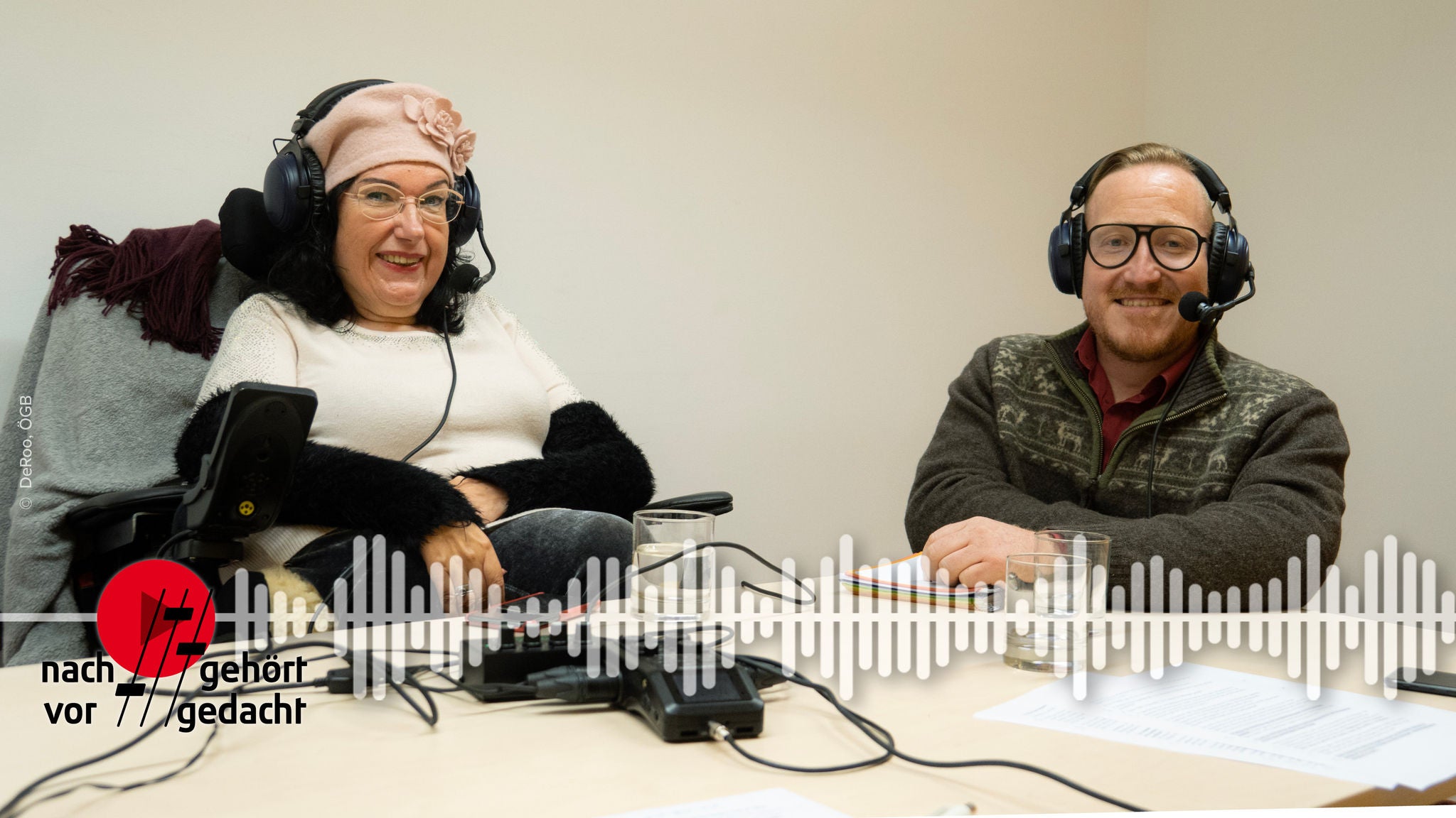 Dorothea Brożek, Unternehmensberaterin in den Gebieten Diversity, Behinderung und vegane Nachhaltigkeit und Patrick Berger, Leiter des Chancen Nutzen-Büros im ÖGB