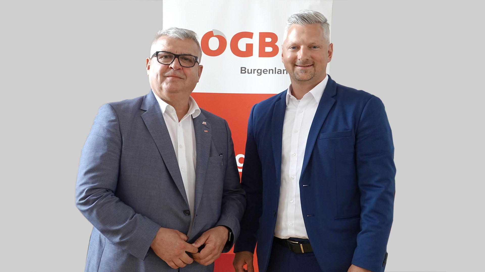 Gewerkschafter Erich Mauersics und Manuel Sulyok
