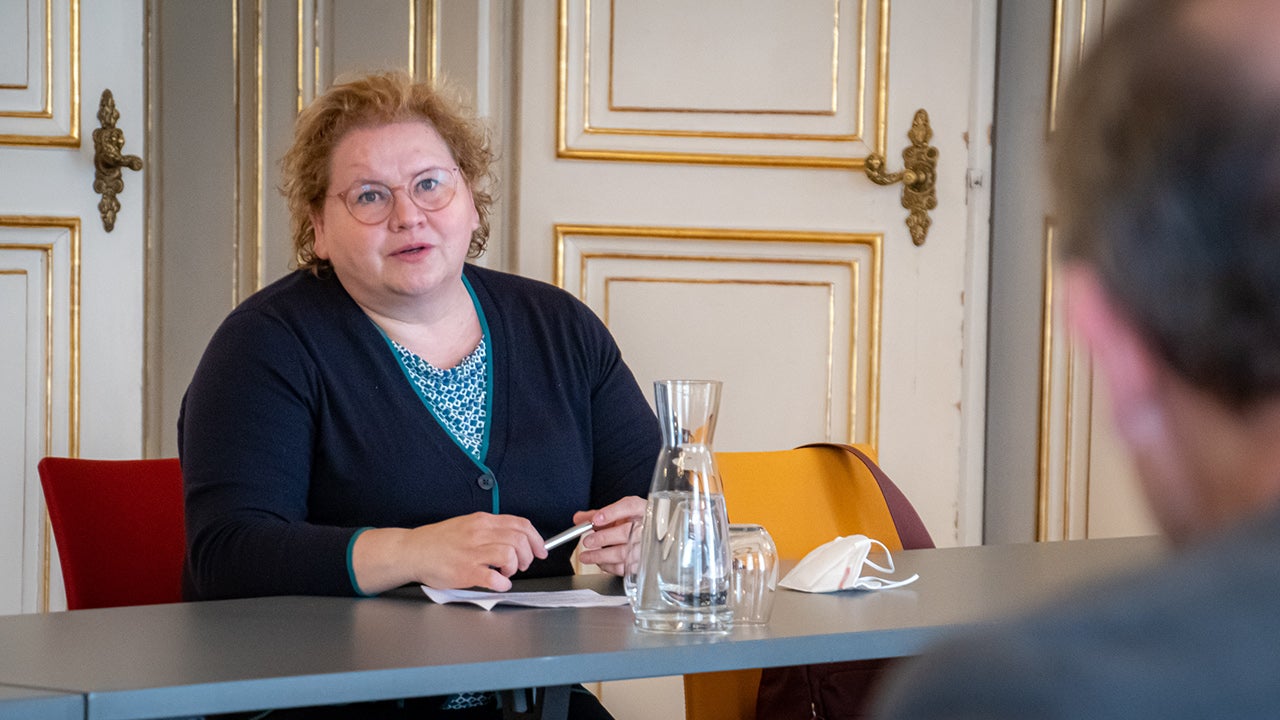 ÖGB-Vizepräsidentin Schumann im Gespräch mit Bundesminister Faßmann