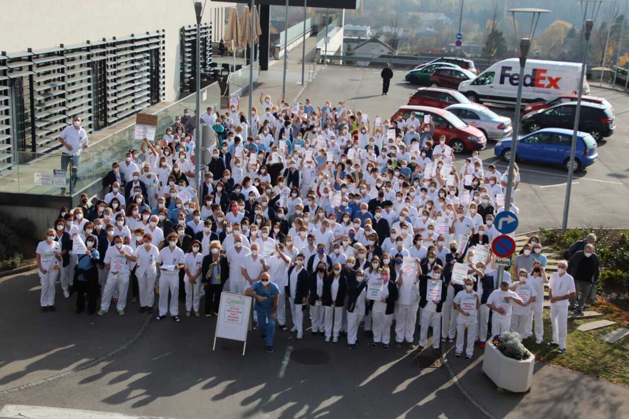 Walk-out um 12.05 Uhr im Krankenhaus Mistelbach (November 2021)