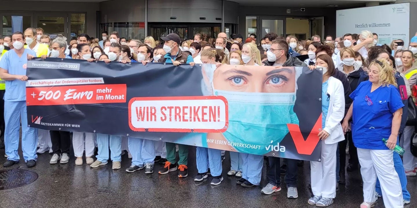 Warnstreik in den Wiener Ordensspitälern am 23. November 2022