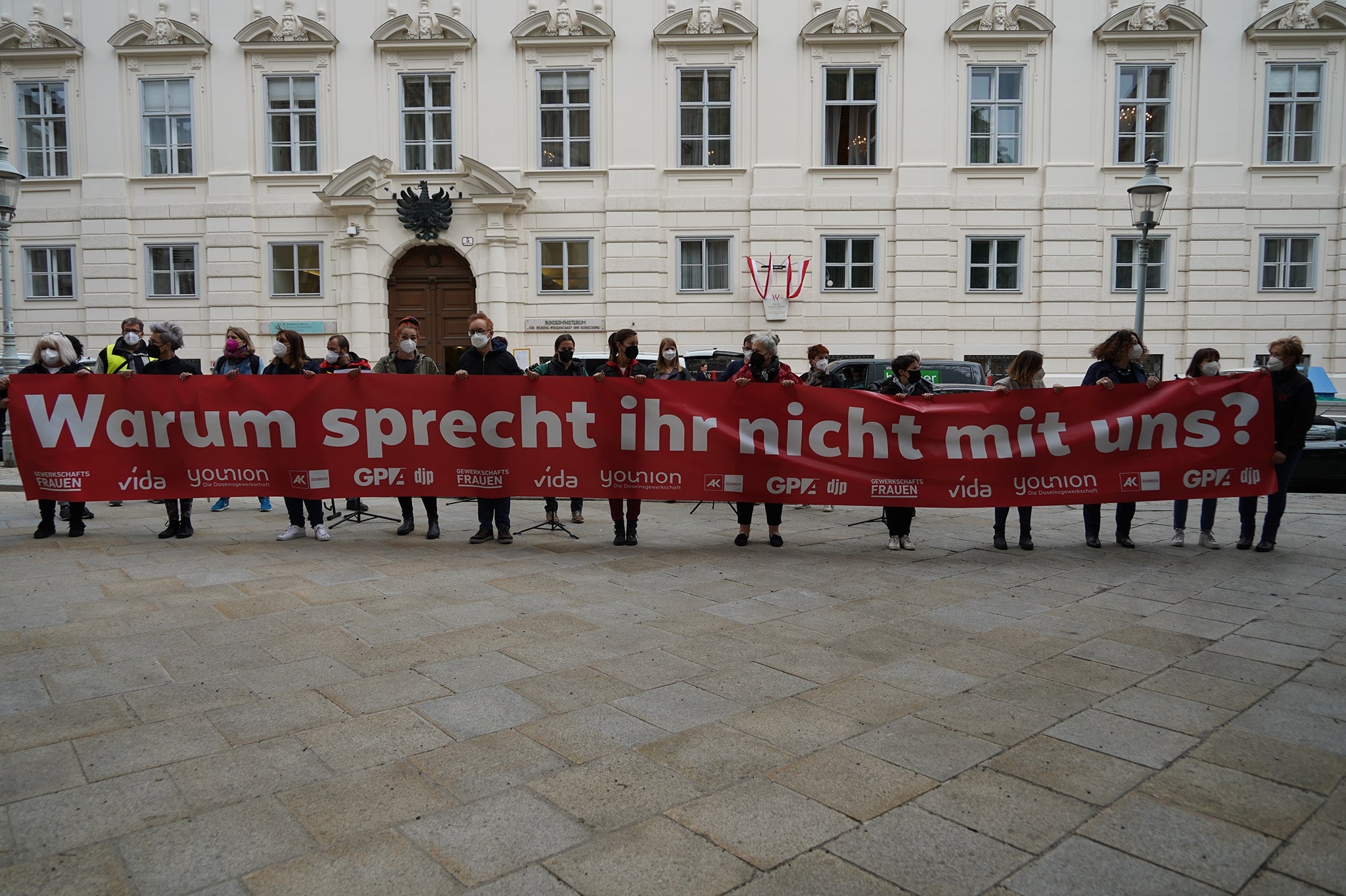 Gewerkschaften demonstrierten für das Mitspracherecht im Beirat für Elementarpädagogik (Jänner/Mai 2021)