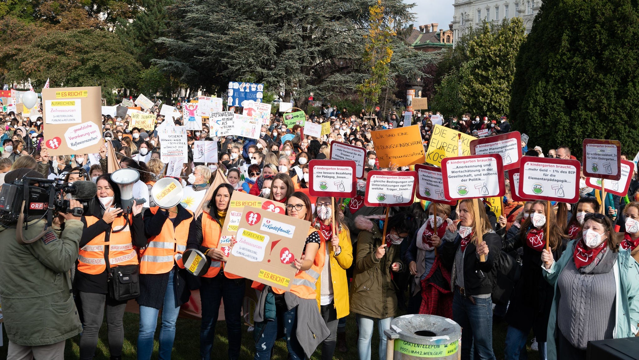 Das Jahr 2021 war trotz aller Einschränkungen ob der Pandemie ein Jahr der Solidarität. Hier: Demonstration der Elementarpädagog:innen 