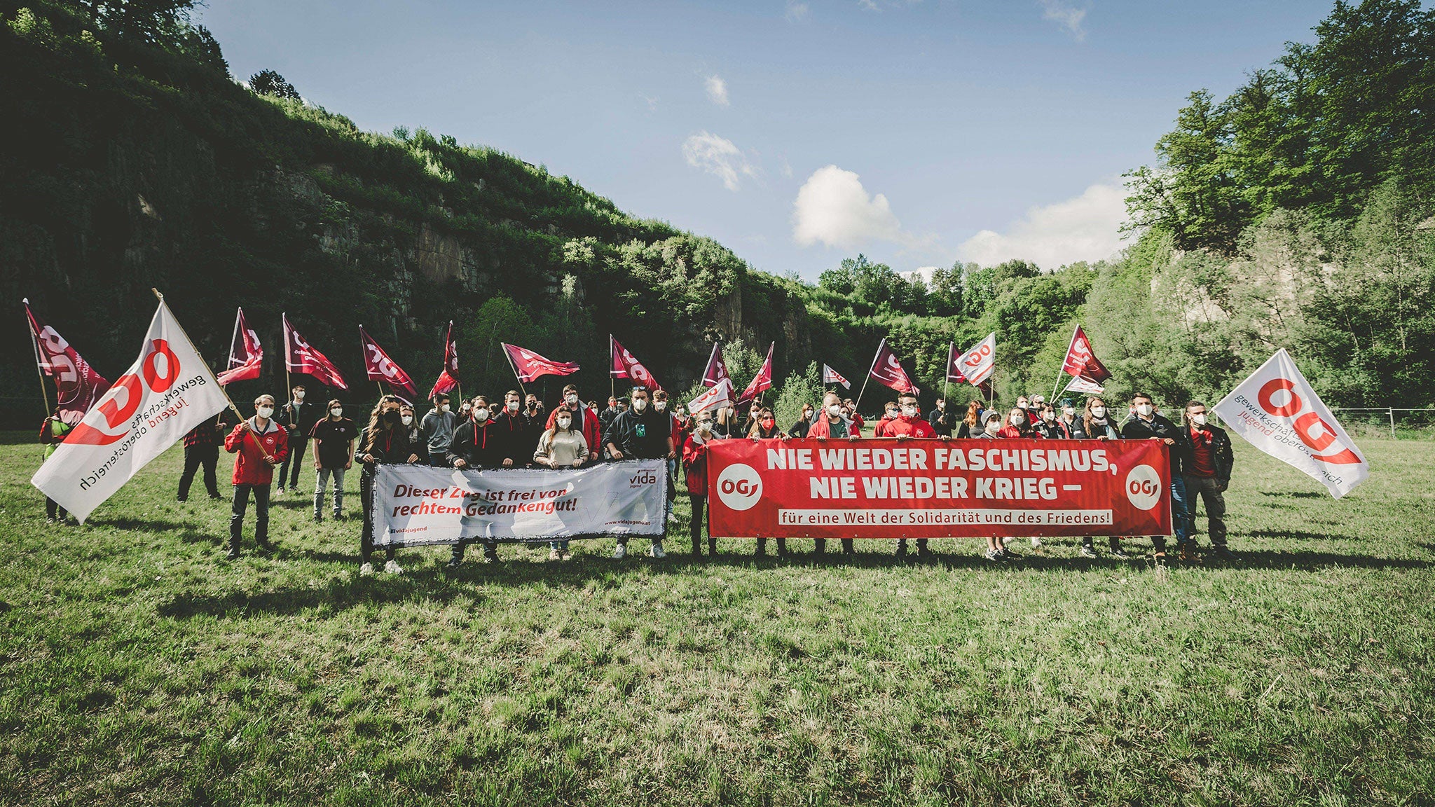 Die ÖGJ bei der Befreiungsfeier des Mauthausen Komitees (Mai 2021)
