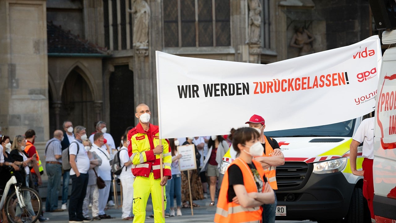 Protestieren für mehr Gleichheit im Gesundheits- und Sozialbereich