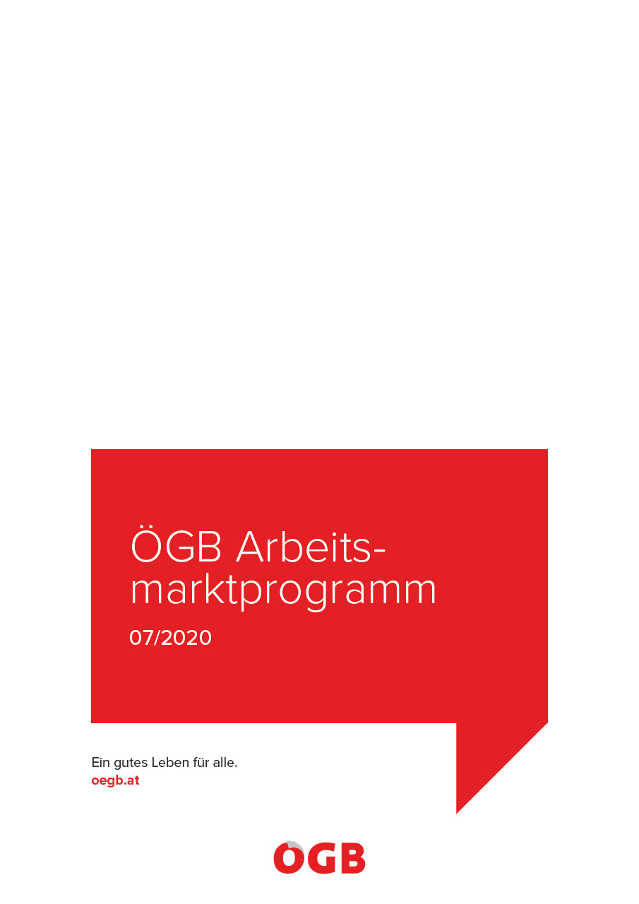 ÖGB-Programm zur Senkung der Arbeitslosigkeit