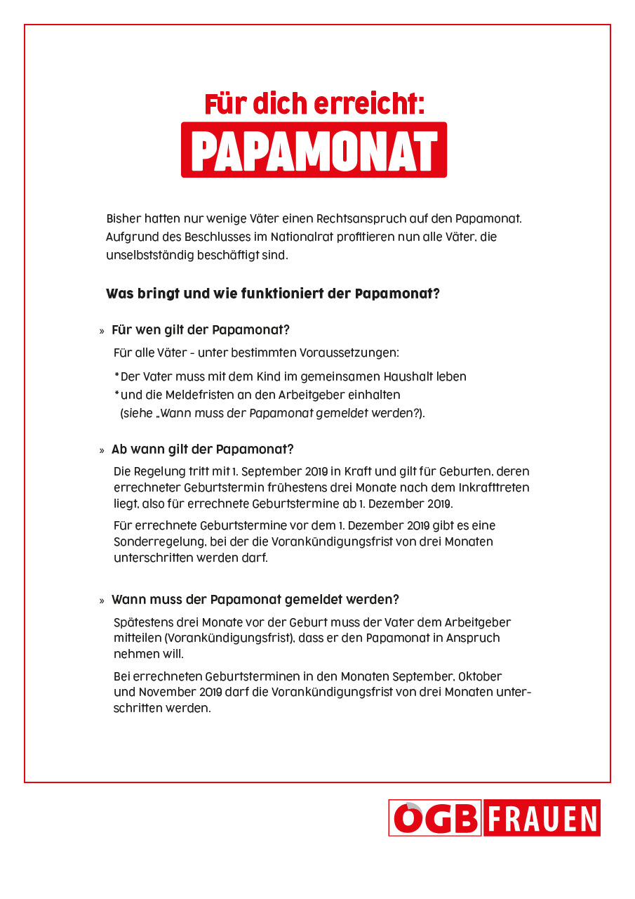 Informationsblatt Papamonat
