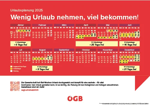 ÖGB-Kalender für maximale Freizeit!