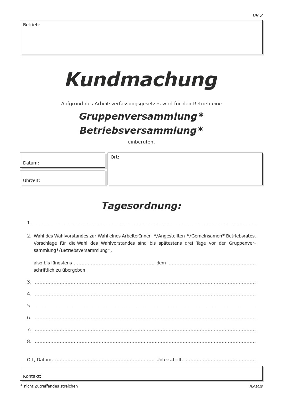 Betriebsrat - Formulare gesamt