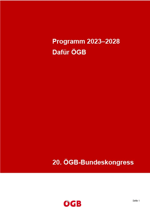 "Dafür ÖGB" Programm 2023-2028