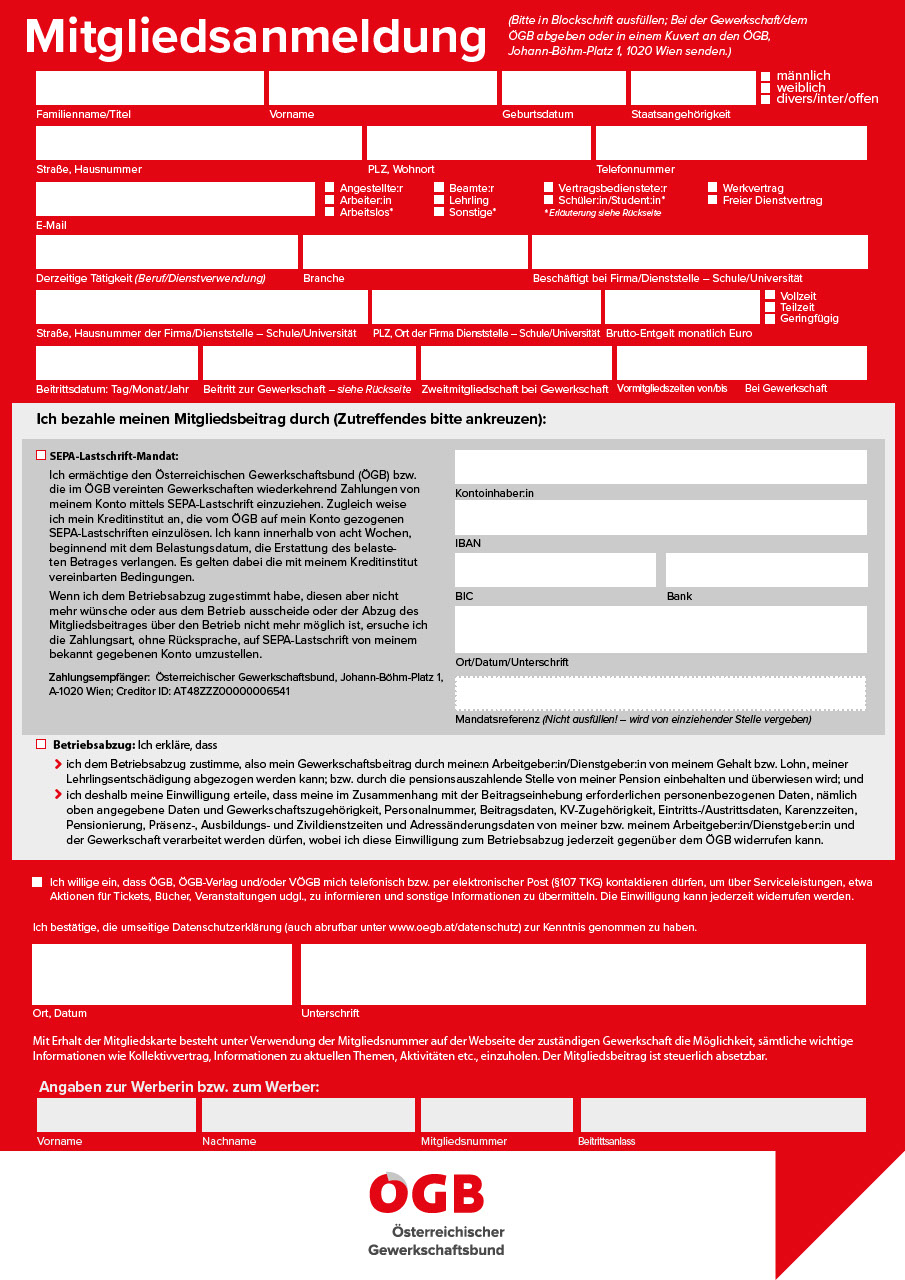 ÖGB-Mitgliedsanmeldung