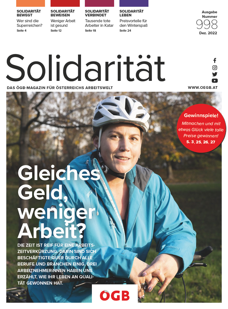 Solidarität 998: Arbeitszeit und Millionärssteuern