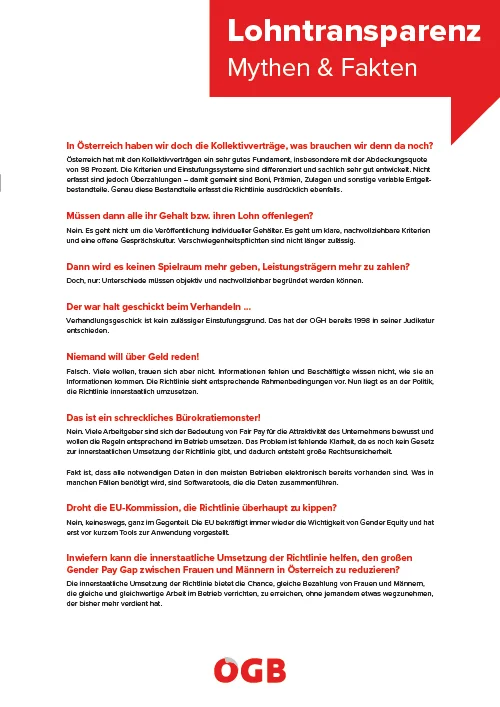 Lohntransparenz: Mythen und Fakten
