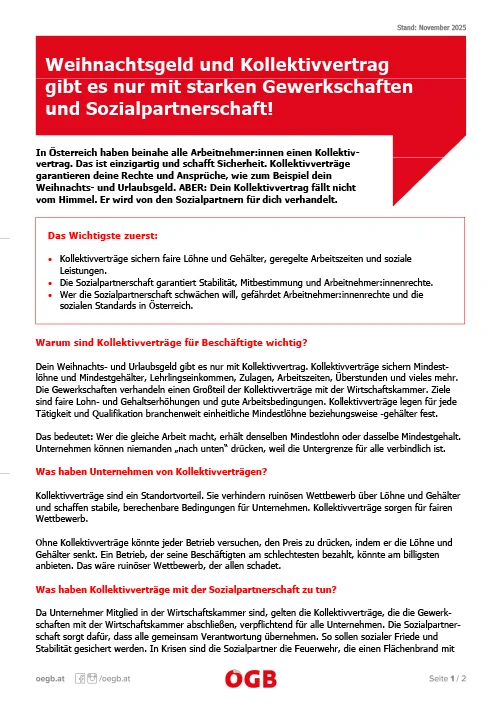 ÖGB-Factsheet: Soziapartnerschaft