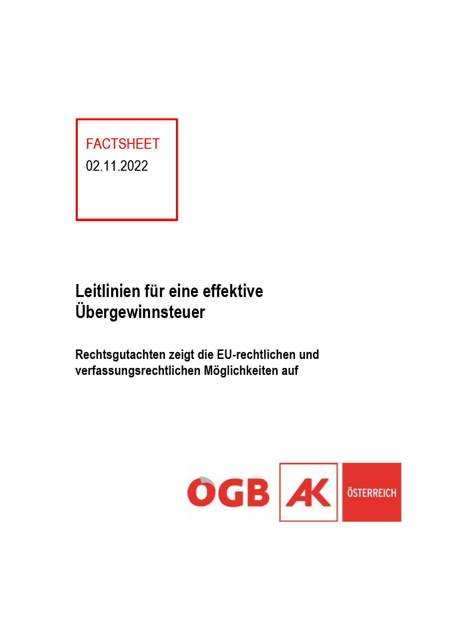 Übergewinnsteuer Rechtsgutachten Factsheet