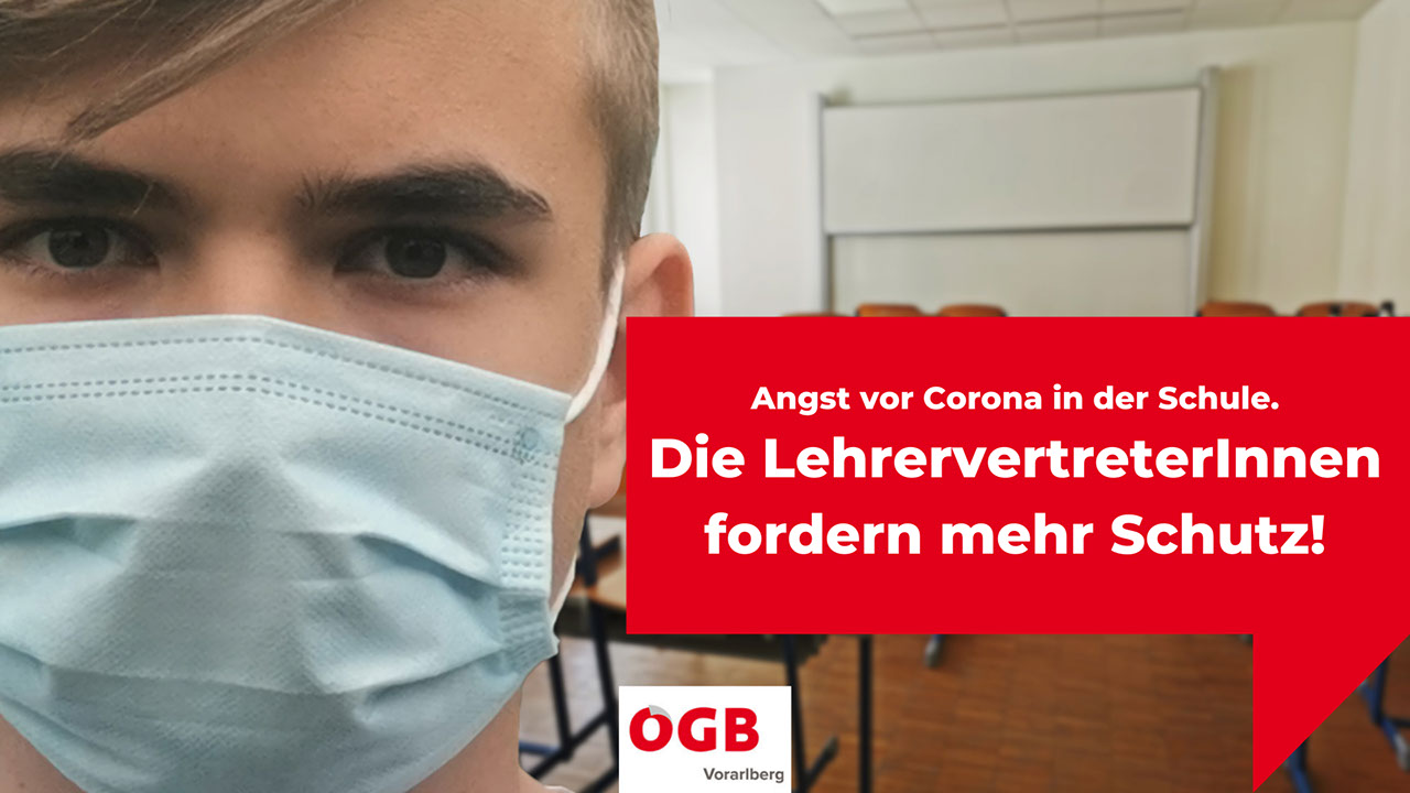 Corona Schule Die PflichtschullehrergewerkschafterInnen fordern höhere Sicherheitsmaßnahmen.