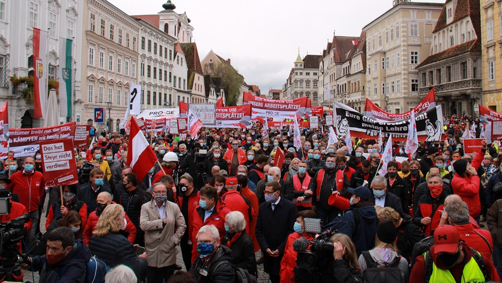 MAN Protest Steyr MAN-Warnstreik: „Das hat Steyr nicht verdient“