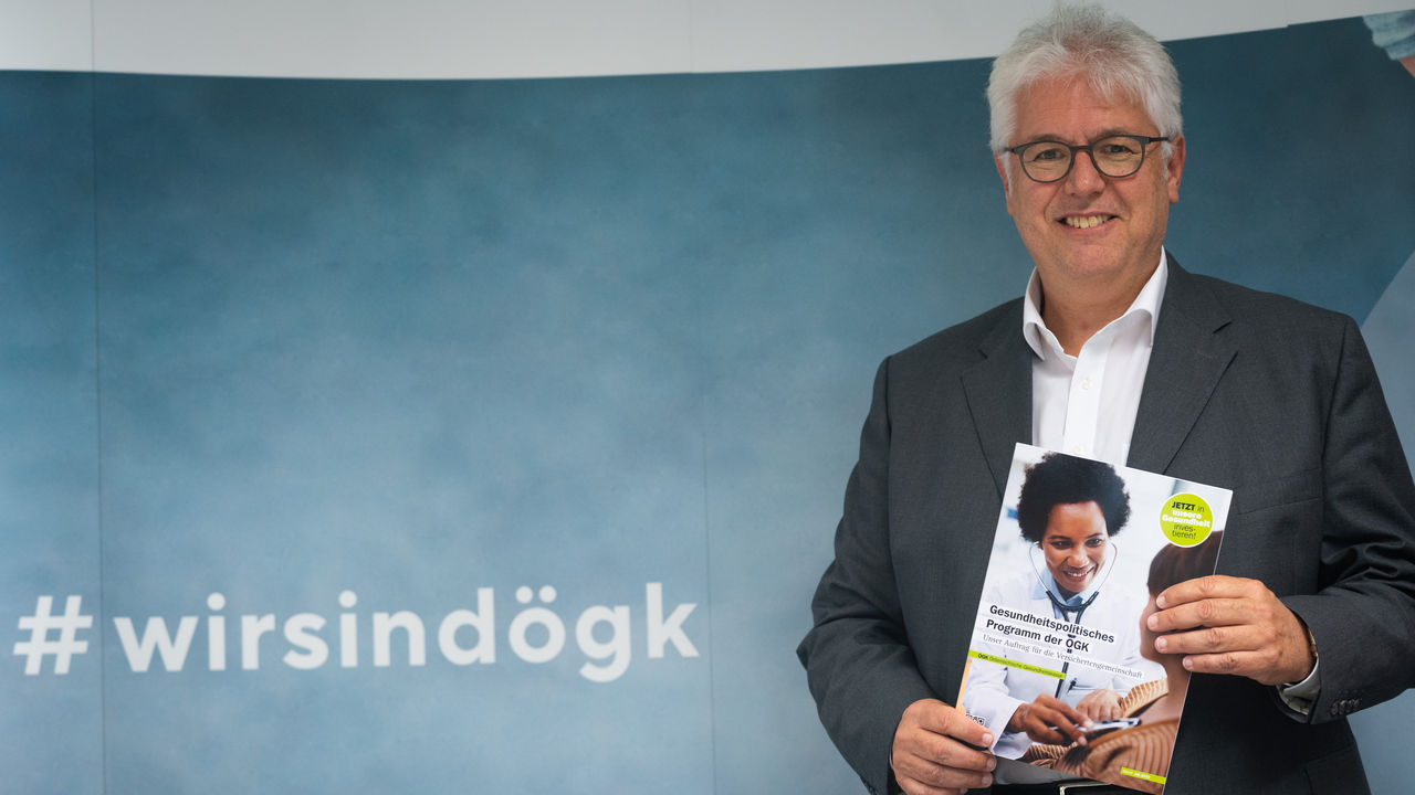 ÖGK-Obmann Andreas Huss bei der Präsentation seines gesundheitspolitischen Programms
