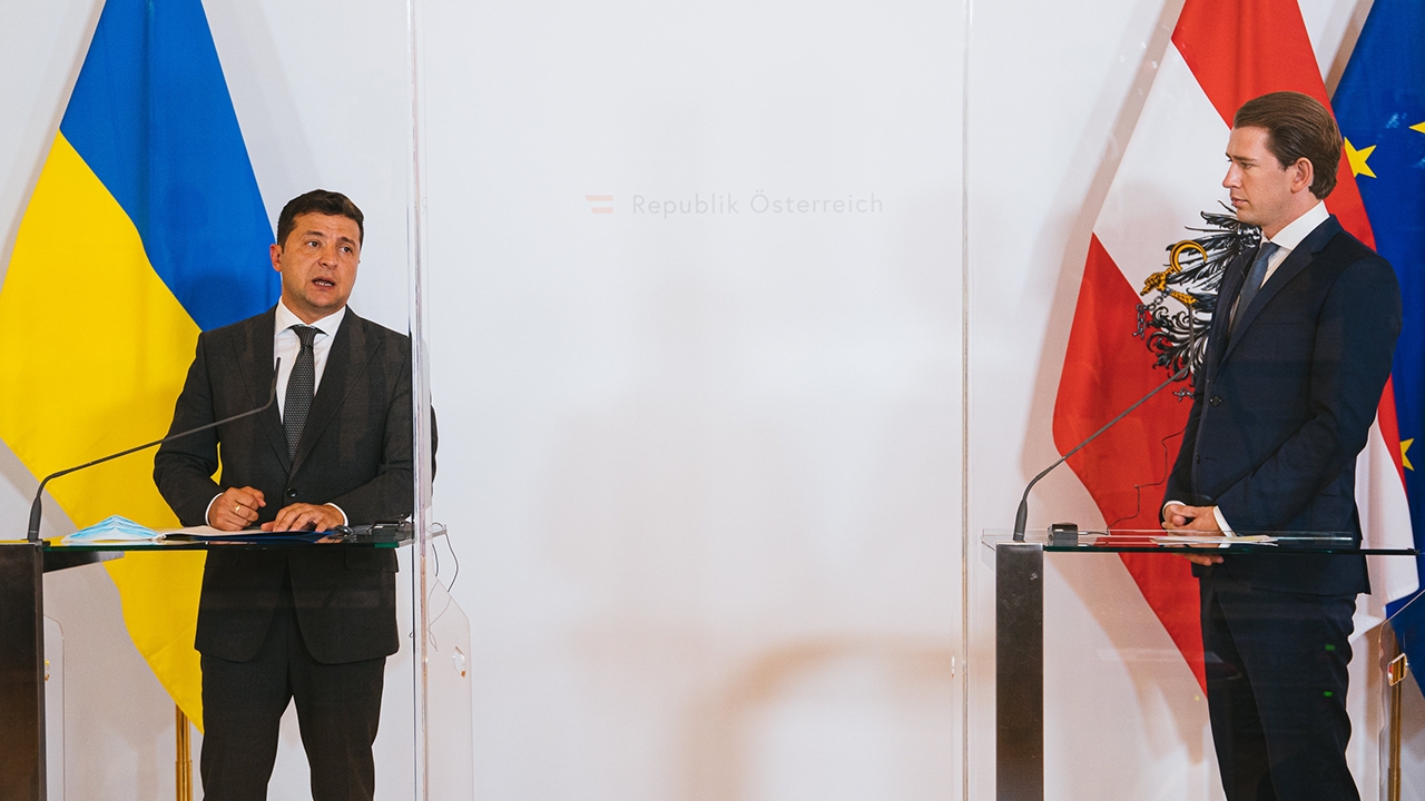 Ukrainischer Präsident Wolodymyr Selenski und Bundeskanzler Sebastian Kurz